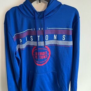 NBA Detroit Pistons UNK Hoodie Men’s Medium Blue/Red Graphic Print Sportswear